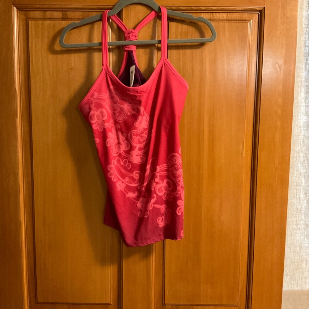 Athleta Parvita Tank top pink floral size Medium M